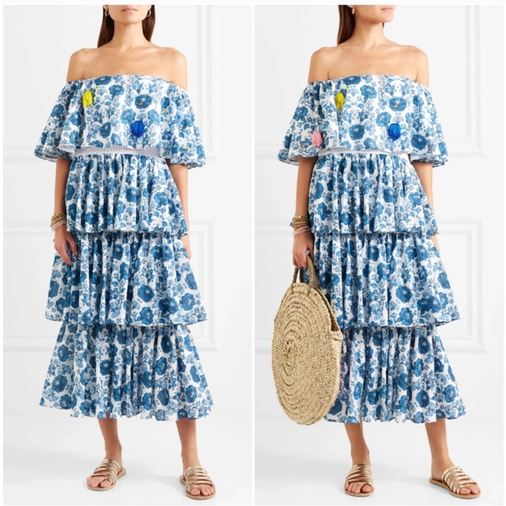 NWT Mochi Barta Tiered Maxi Dress Med